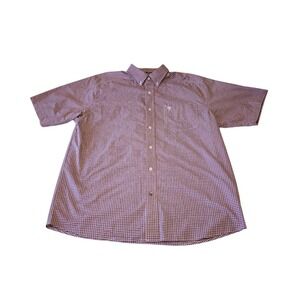 🔥Ariat Pro Series Stretch Western Shirt Button Up Short Sleeve Red Plaid Size L